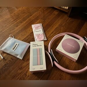 BetterMe Pink Pilates Ring, ball, socks, resistance bands and Loop Bands Set